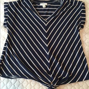 Monteau navy blue with white stripes top size XL